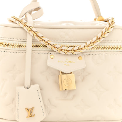 Louis Vuitton Lambskin Embossed Monogram Coussin Vanity PM  Cream 8 of 10