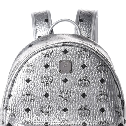 MCM Metallic Visetos Medium Side Stud Stark Backpack Berlin Silver 11 of 11
