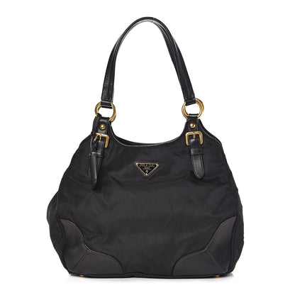 Prada Tessuto Nylon Soft Calfskin Tote Black 1 of 10