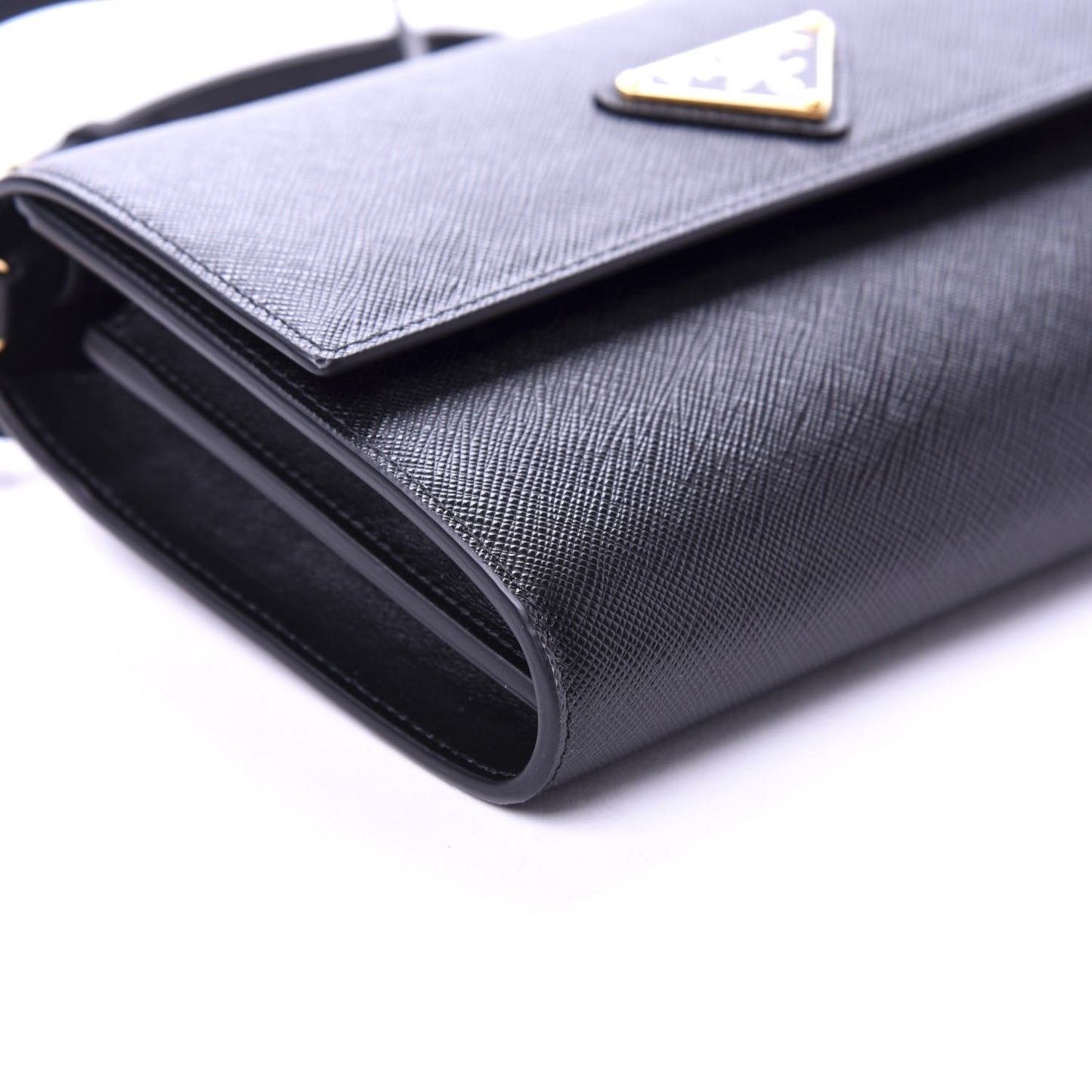 Saffiano Wallet With Shoulder Strap Black