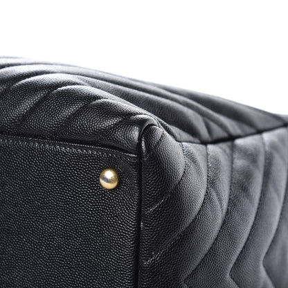 Chanel Caviar Chevron Quilted Coco Handle Shopping Tote Black 11 of 13