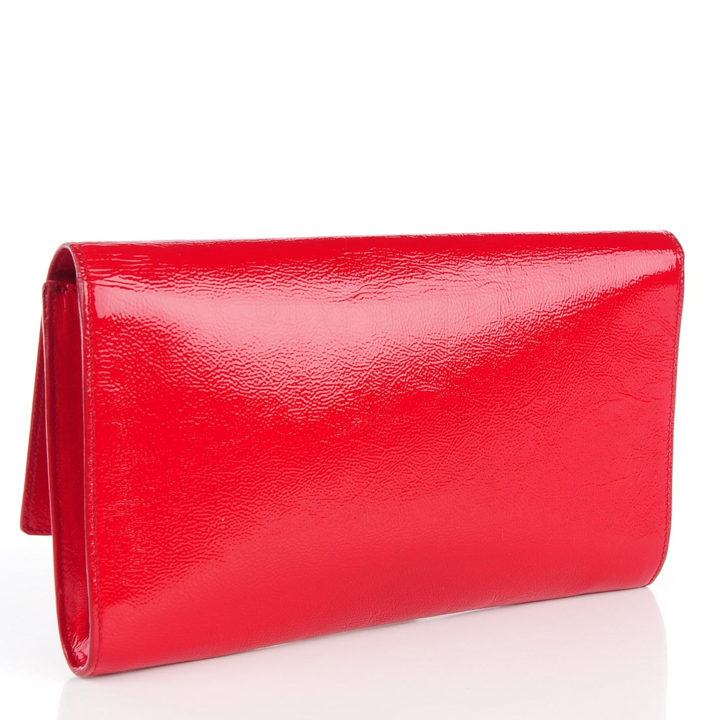 Textured Patent Monogram Large Belle De Jour Clutch Red