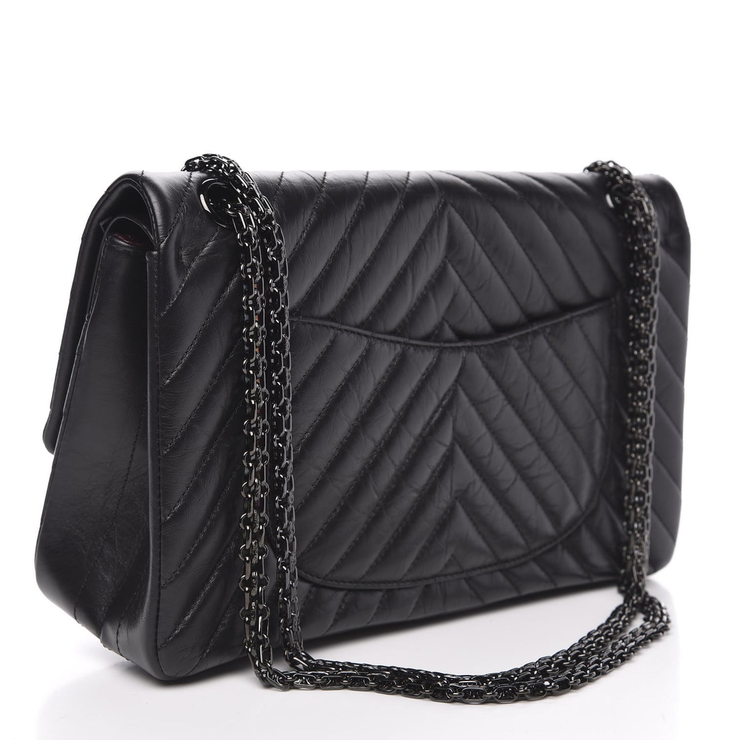 Aged Calfskin Chevron Quilted 2.55 Reissue 226 So Black