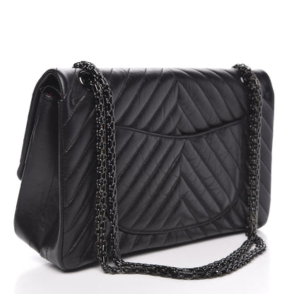 Chanel Aged Calfskin Chevron Quilted 2.55 Reissue 226 So Black 3 of 13