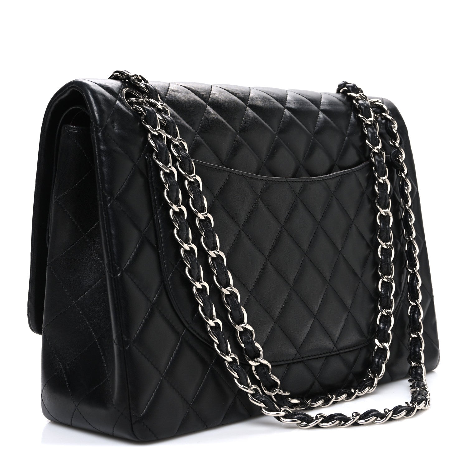 Chanel Lambskin Quilted Maxi Double Flap Black 3 of 11