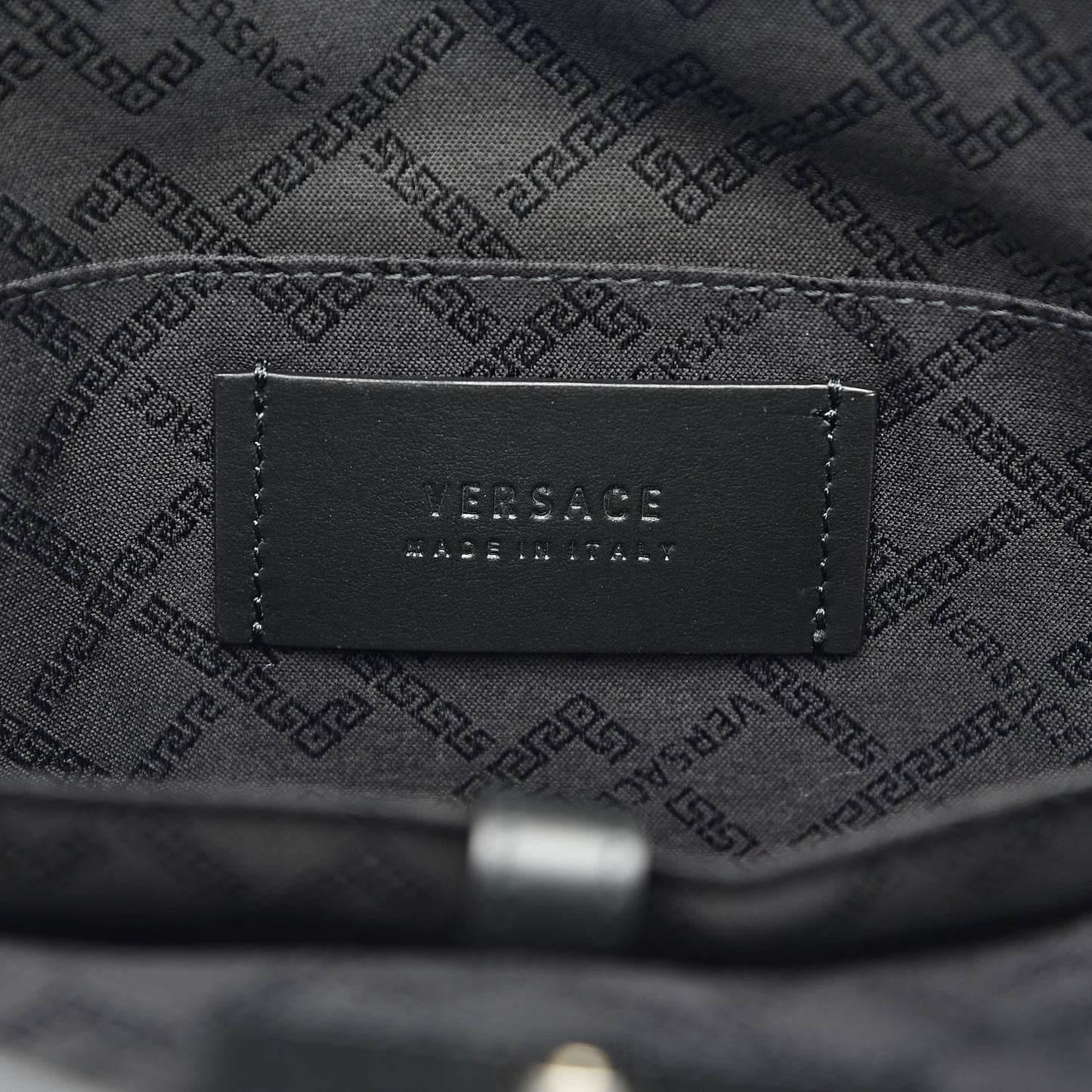 Calfskin Nylon Medusa Lifestyle Tote Black