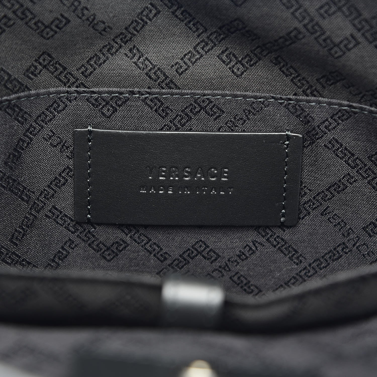 Versace Calfskin Nylon Medusa Lifestyle Tote Black 6 of 9