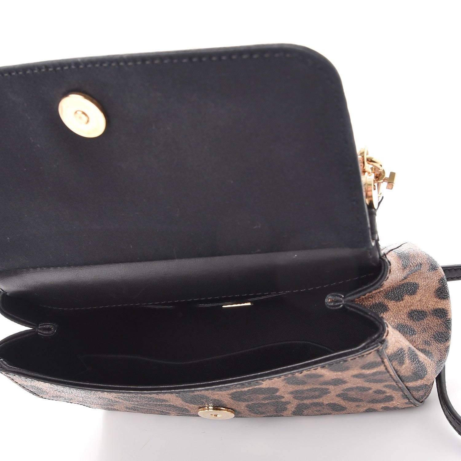 Dolce & Gabbana Dauphine Leopard Print Small Miss Sicily Satchel Black 5 of 6