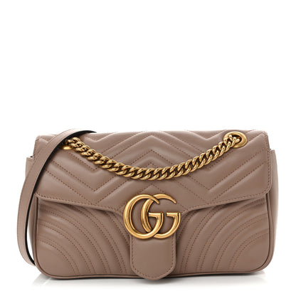 Gucci Calfskin Matelasse Small GG Marmont Shoulder Bag Porcelain Rose 1 of 10