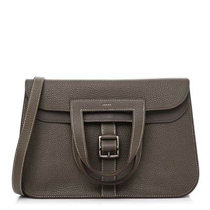Hermes Taurillon Clemence Halzan 31 GM Etain 1 of 13