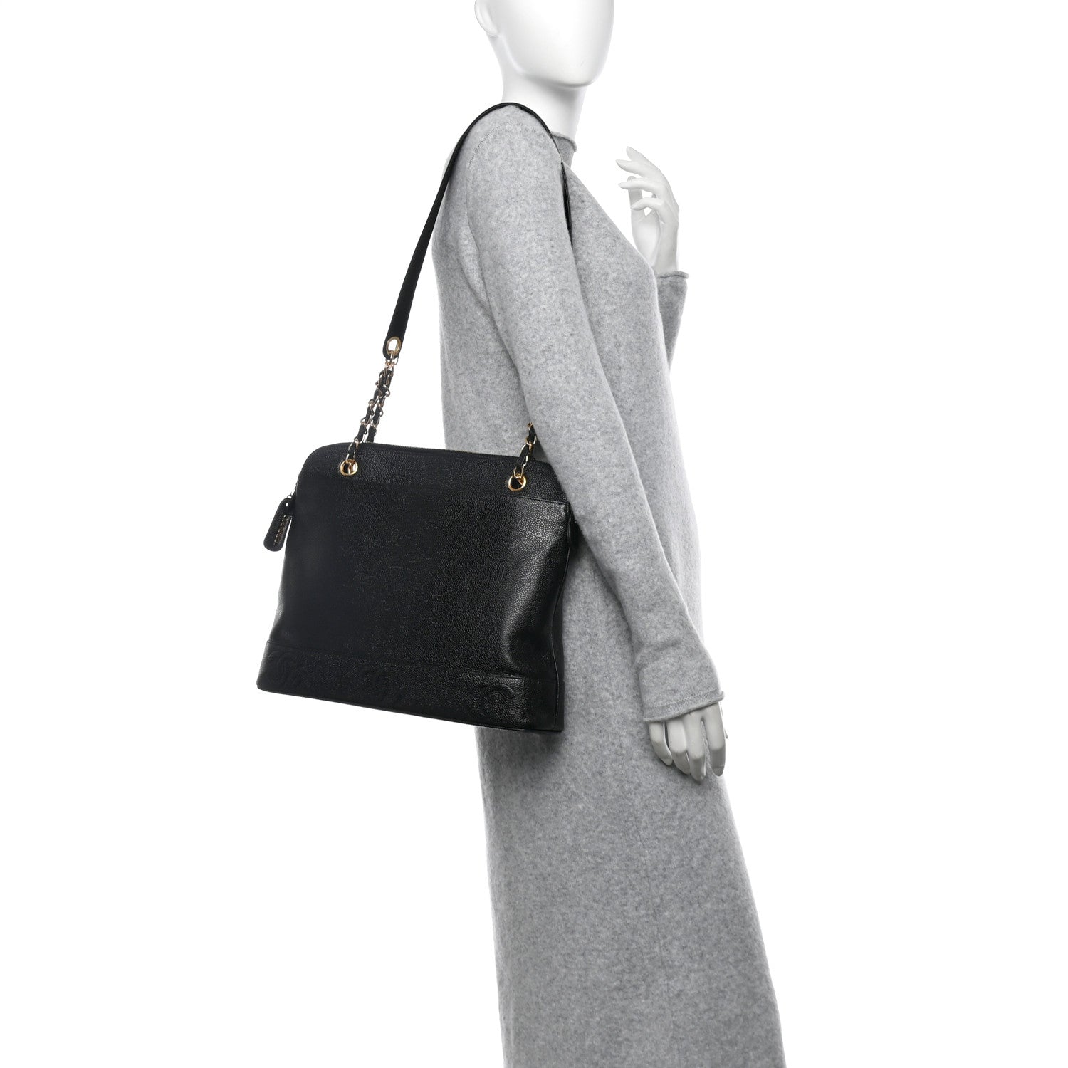 Chanel Caviar CC Shoulder Bag Black 2 of 10