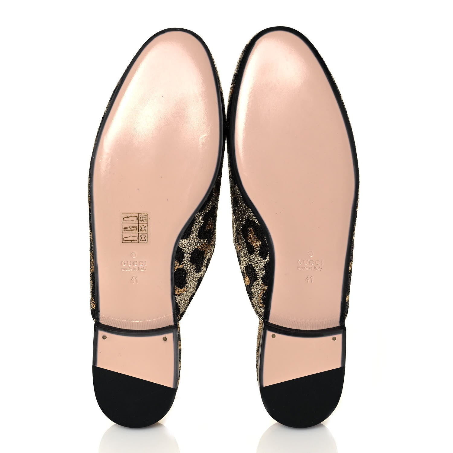 Gucci Lurex Jacquard Leopard Embroidered Womens Princetown Slippers 41 Black Gold 5 of 9