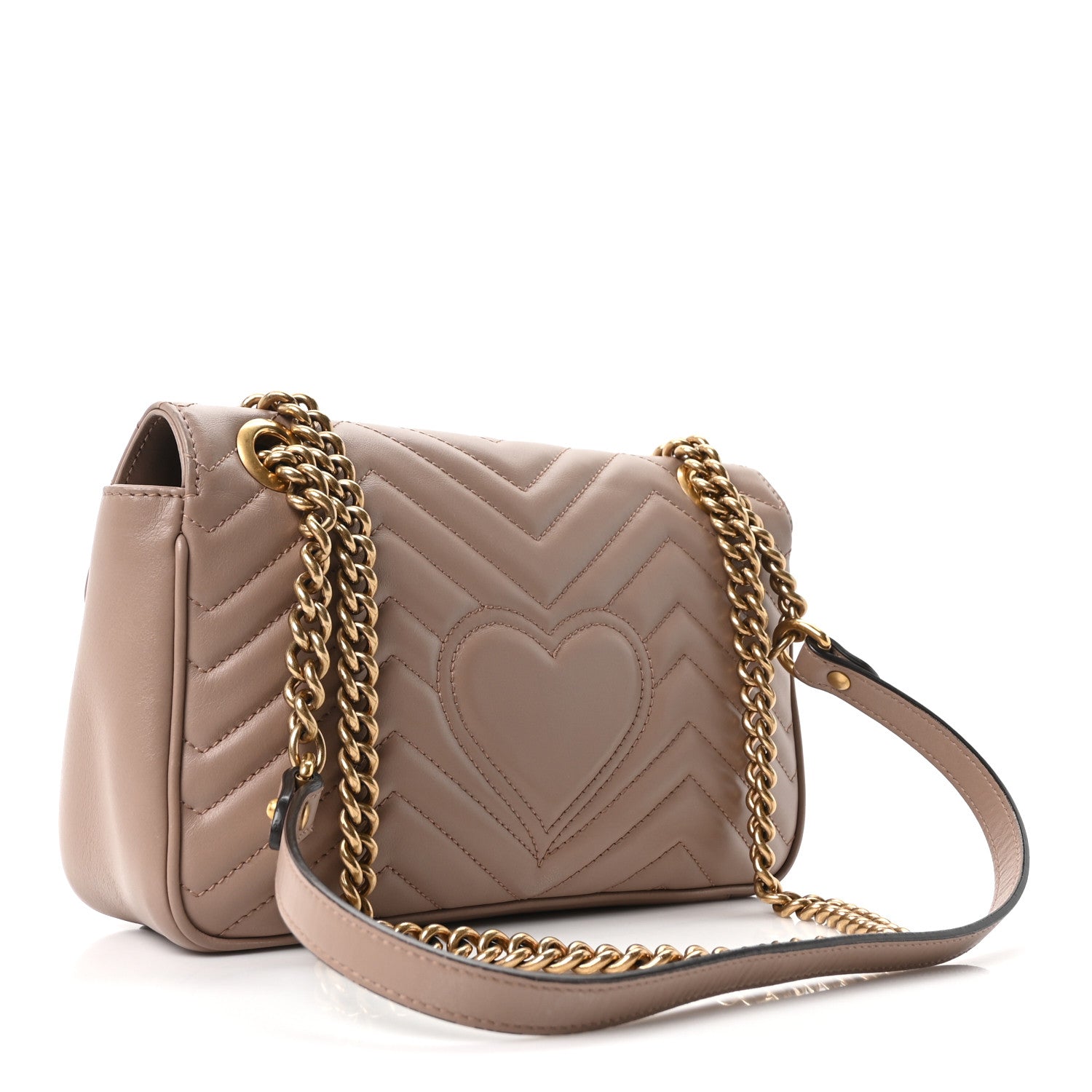 Gucci Calfskin Matelasse Small GG Marmont Shoulder Bag Porcelain Rose 3 of 10