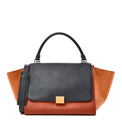 Celine Smooth Suede Medium Tri-Color Trapeze Navy 1 of 9
