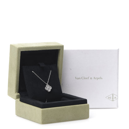 Van Cleef & Arpels 18K White Gold Diamond Sweet Alhambra Pendant Necklace 6 of 6
