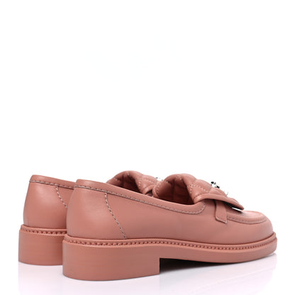 Chanel Lambskin Quilted CC Turnlock Loafers 37.5 Dark Pink 4 of 8