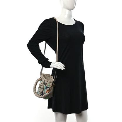 Fendi Canvas Vitello Grace F is Fendi FF Multicolor Embroidered Mini Mon Tresor Bucket Bag Grezzo Multicolor Latte 2 of 9