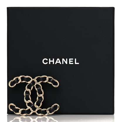 Chanel Lambskin Chain CC Brooch Black Gold 6 of 6