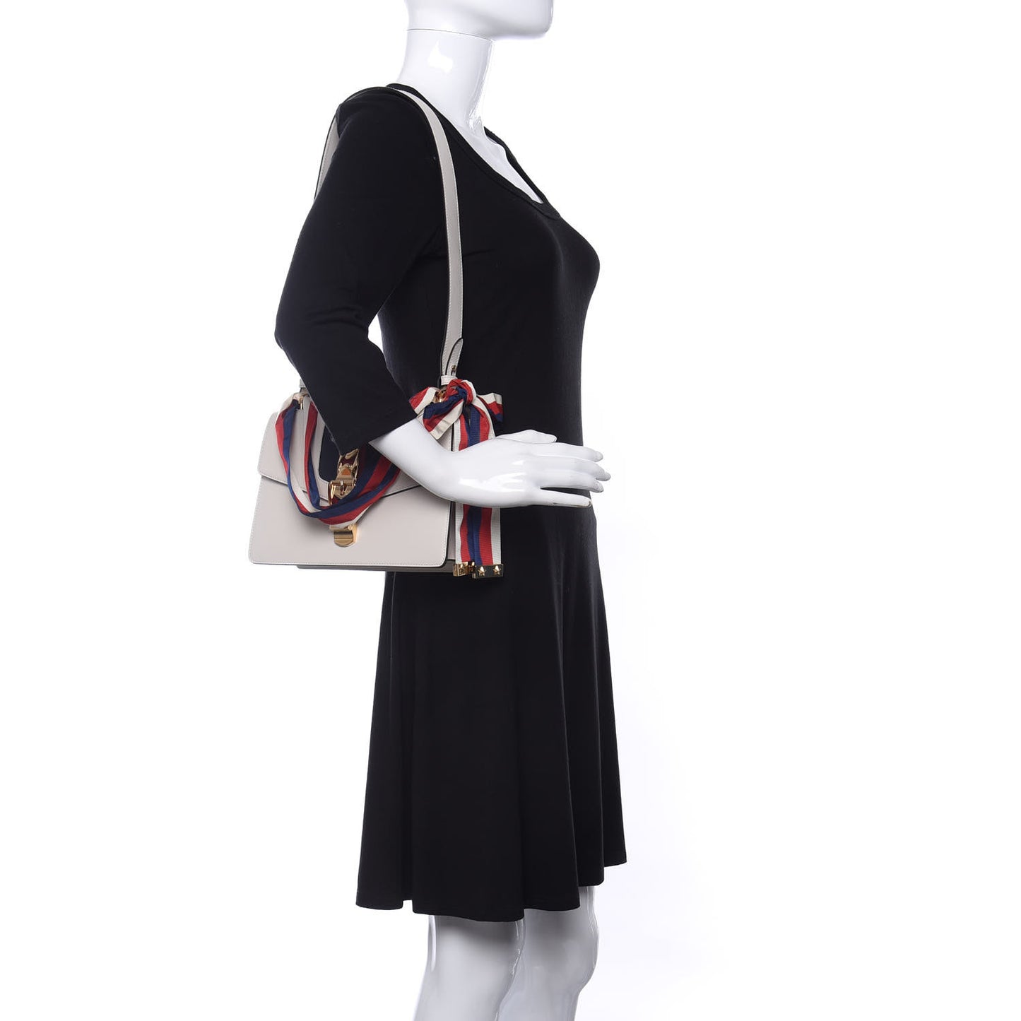 Calfskin Small Sylvie Shoulder Bag Off White