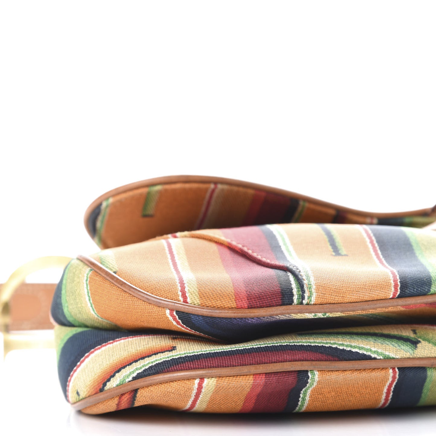 Canvas Stripe Saddle Bag Multicolor