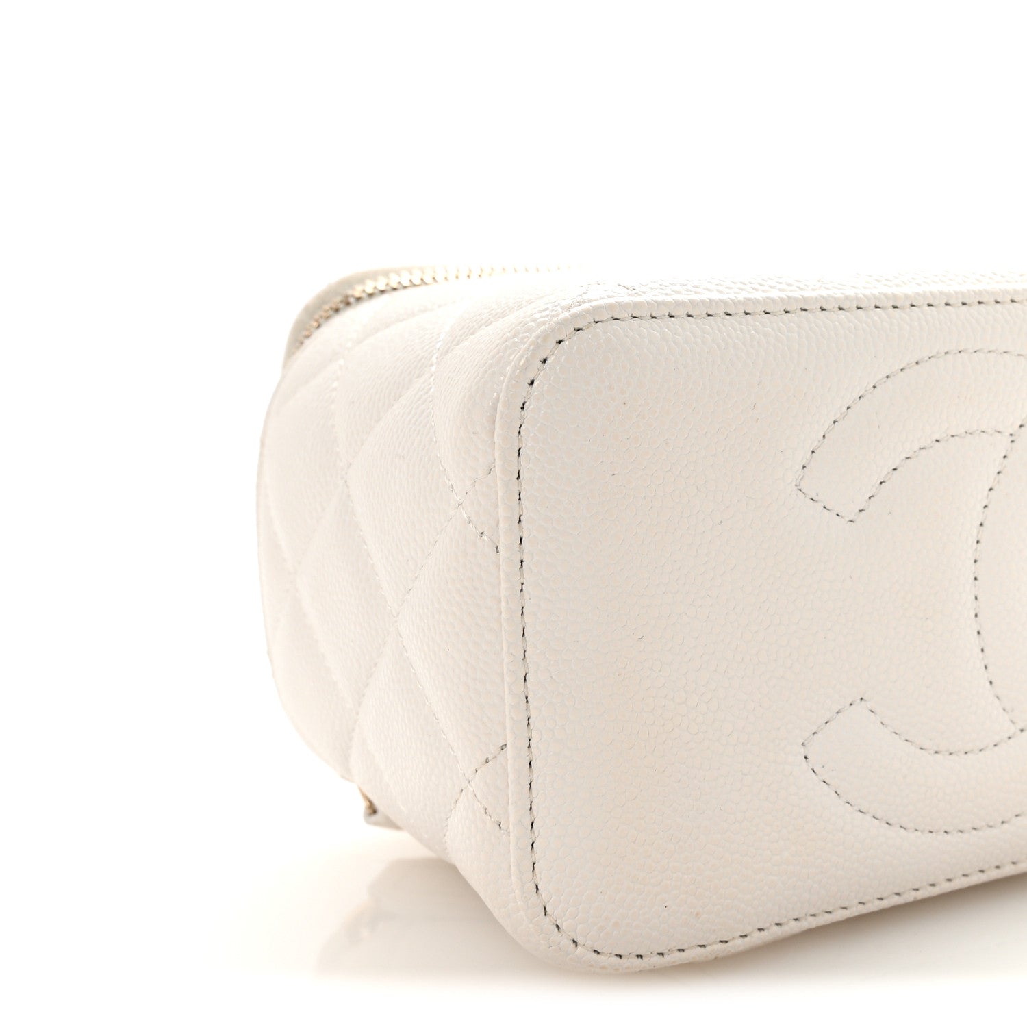 Chanel Caviar Quilted Small Vanity Case With Chain White 9 of 11