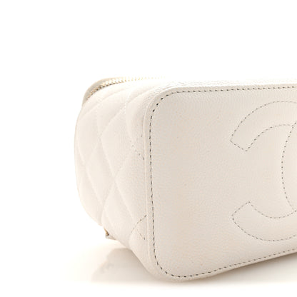 Chanel Caviar Quilted Small Vanity Case With Chain White 9 of 11