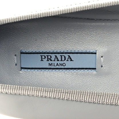 Prada Metallic Lambskin Bow Ballerina Flats 38.5 Fiordaliso 7 of 9