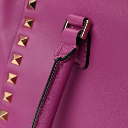 Valentino Garavani Vitello Small Rockstud Double Handle Tote Purple Violet 14 of 15