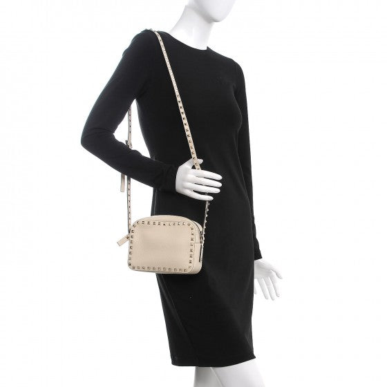 Valentino Garavani Grained Calfskin Rockstud Camera Crossbody Bag Ivory 2 of 7