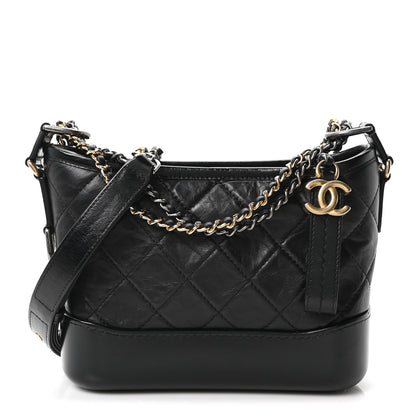 Chanel Aged Calfskin Quilted Small Gabrielle Hobo Black 1 of 10