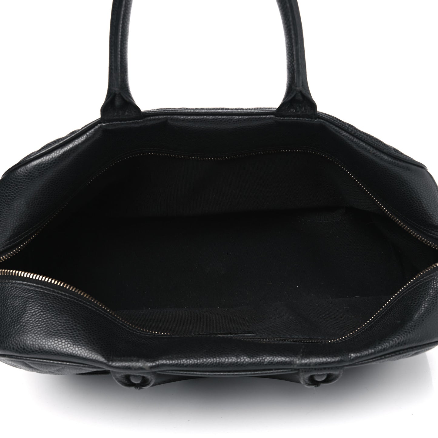 Caviar Quilted Large Bowler Black