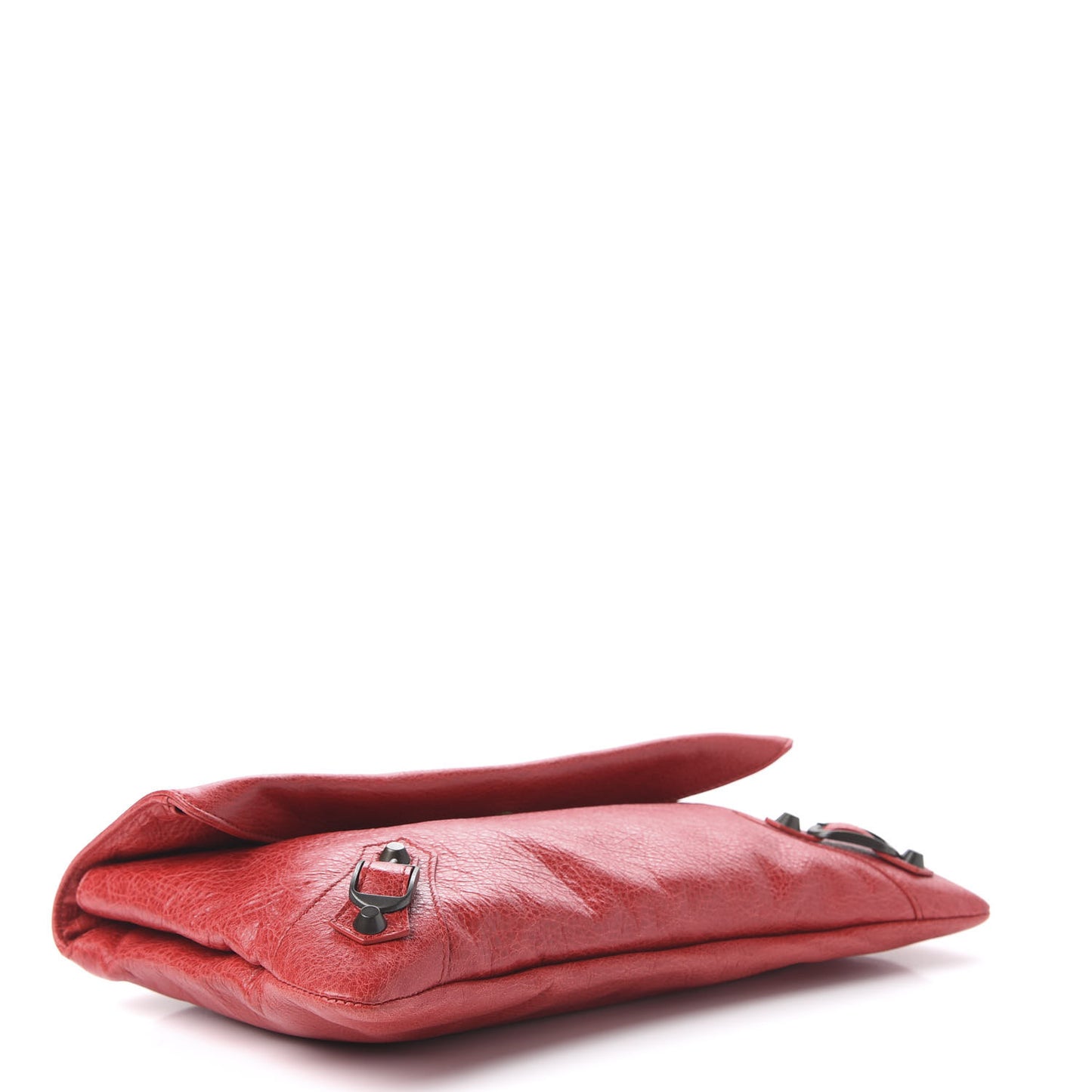 Agneau Classic Hardware Envelope Clutch Rouge Coquelicot