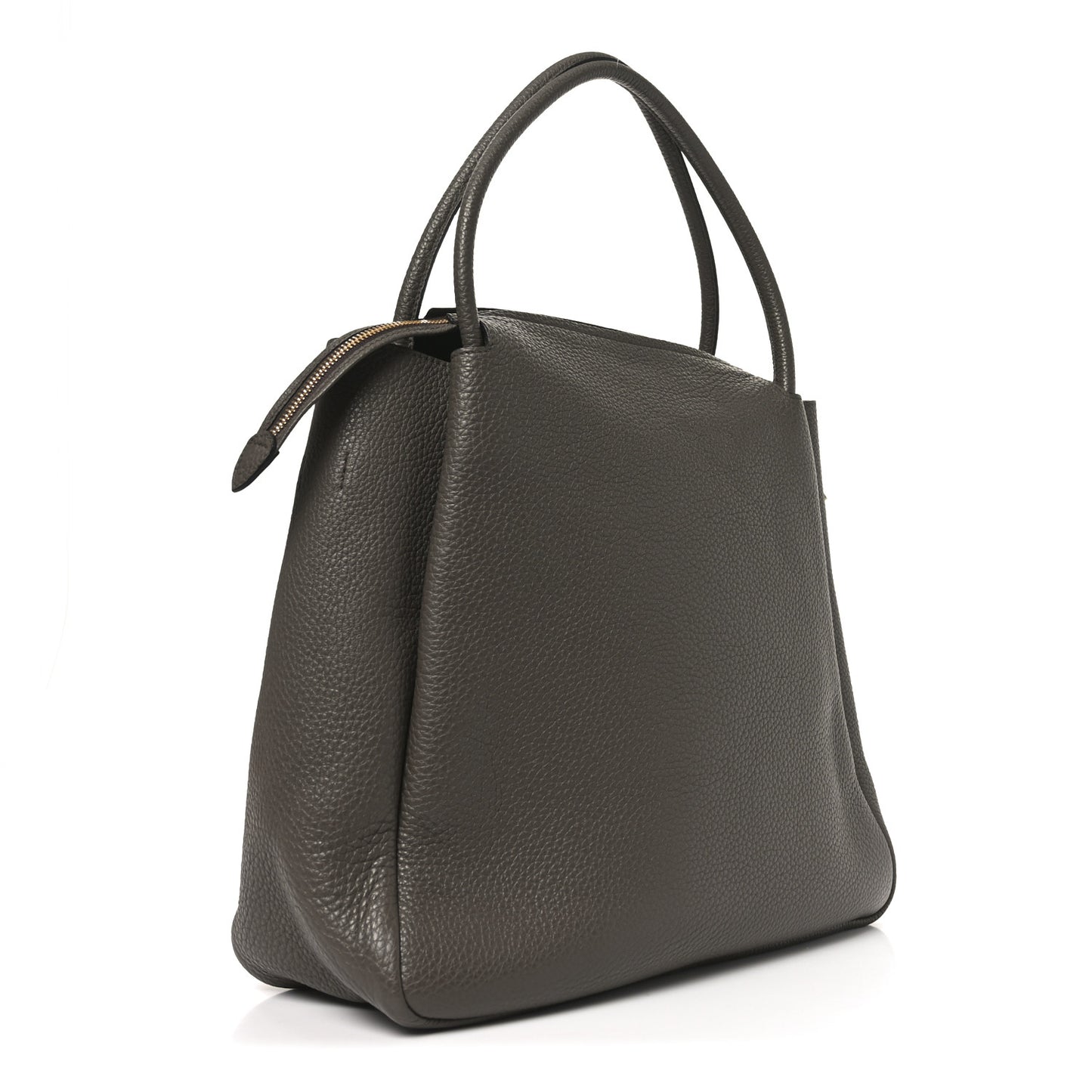 Vitello Daino Soft Medium Zippered Top Handle Bag Bambu
