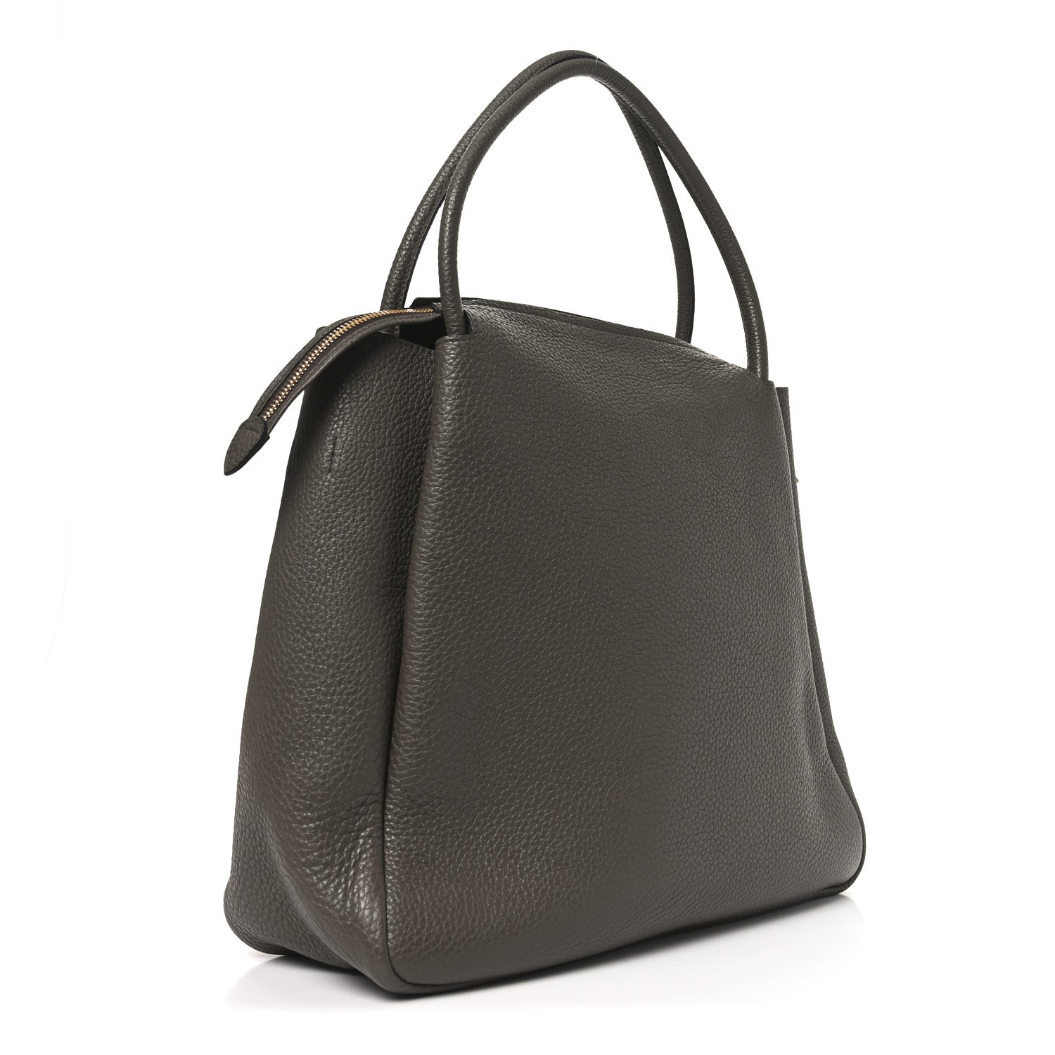 Prada Vitello Daino Soft Medium Zippered Top Handle Bag Bambu 3 of 9