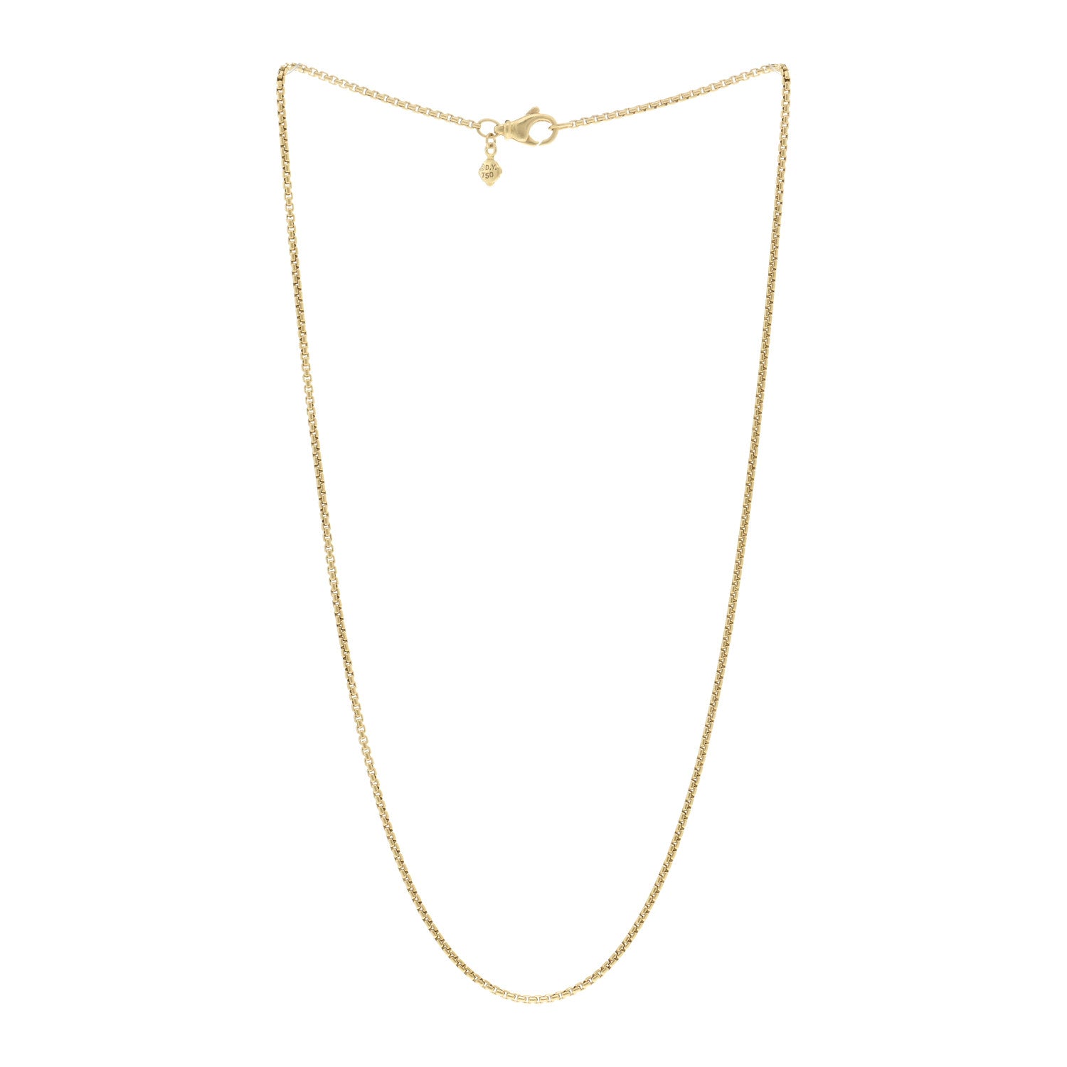 David Yurman 18K Yellow Gold 1.7mm Box Chain Necklace 18" 3 of 4