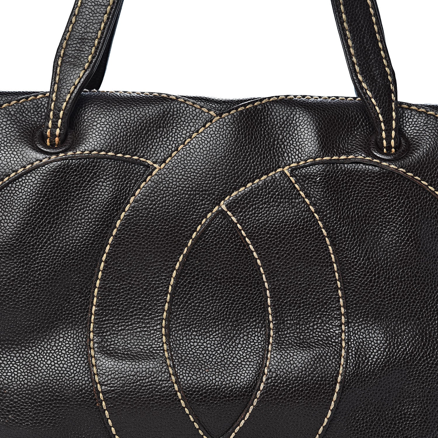 Chanel Caviar CC Stitched Medium Tote Brown 17 of 17