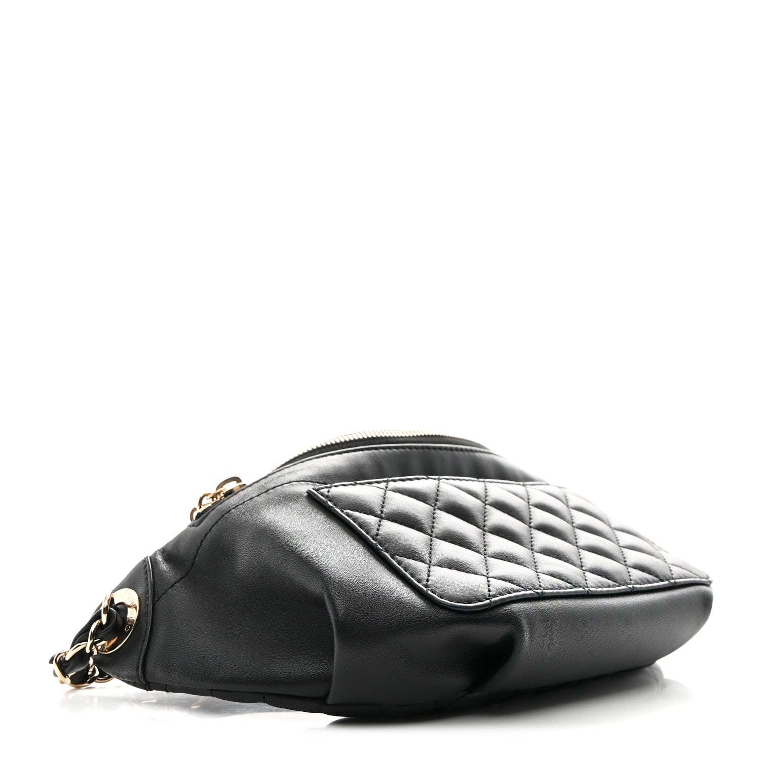 Chanel Lambskin Quilted Waist Bag Fanny Pack Black 6 of 19
