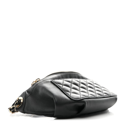Chanel Lambskin Quilted Waist Bag Fanny Pack Black 6 of 19