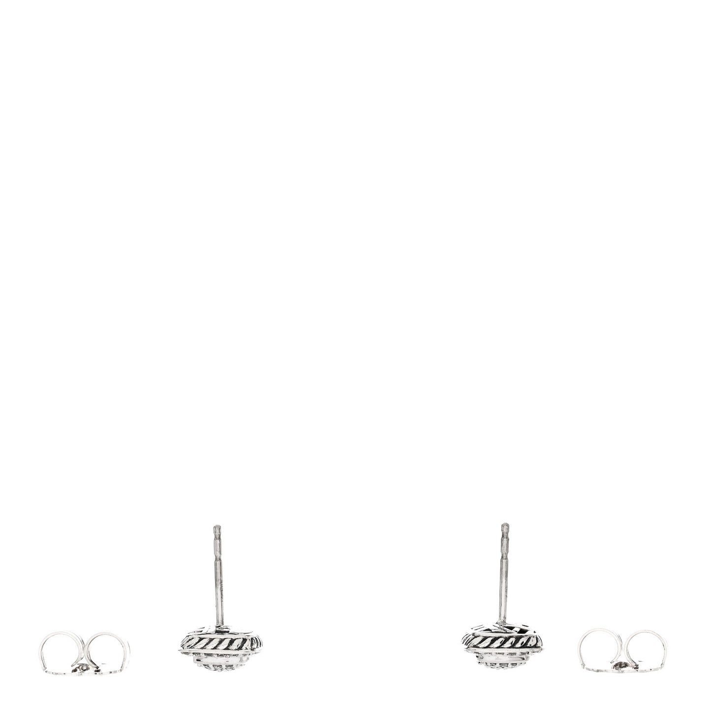 Sterling Silver Diamond 5mm Pave Albion Earrings