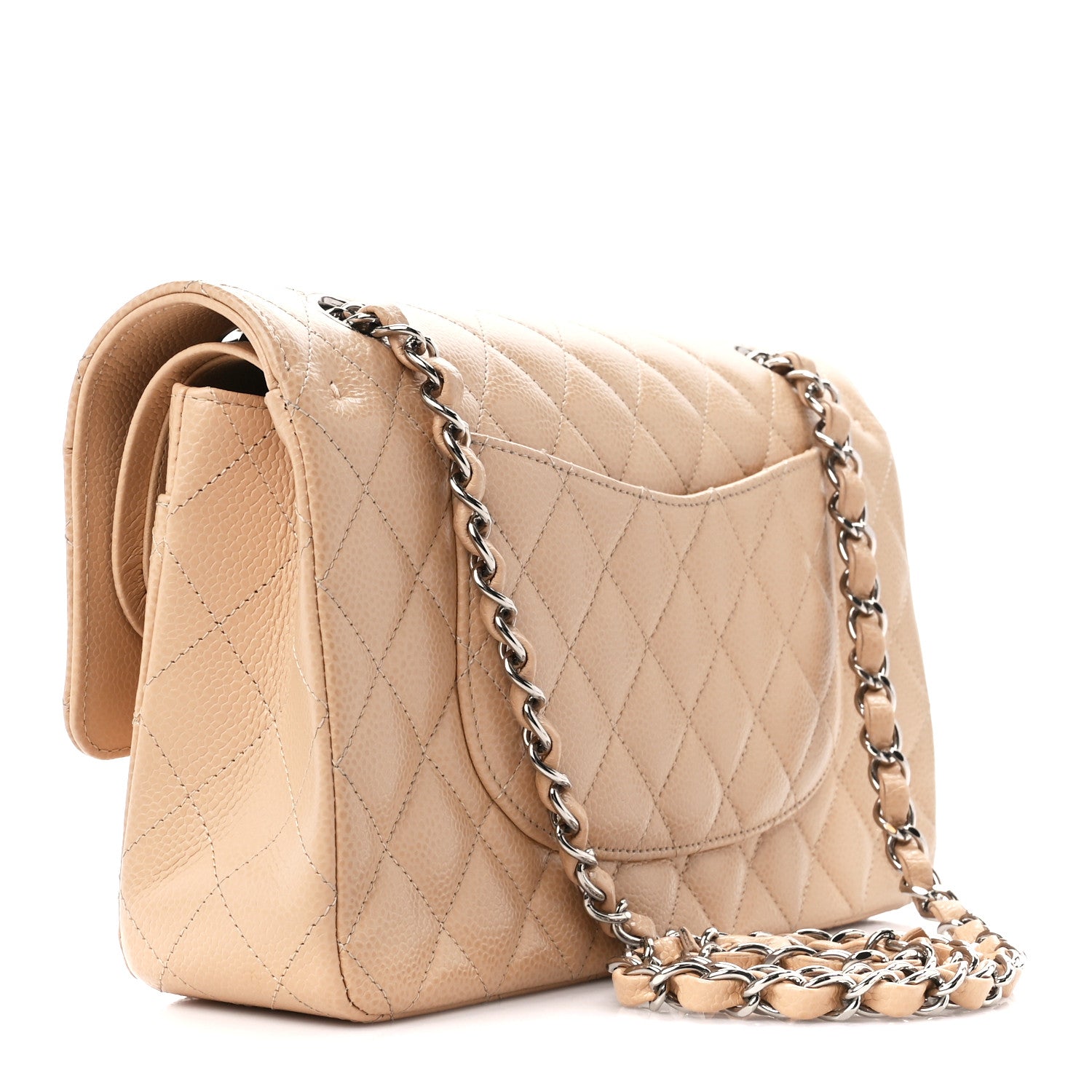 Chanel Caviar Quilted Medium Double Flap Beige 3 of 11