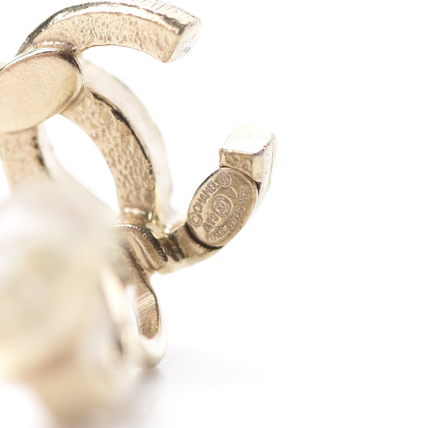 Crystal CC Clip On Earrings Gold