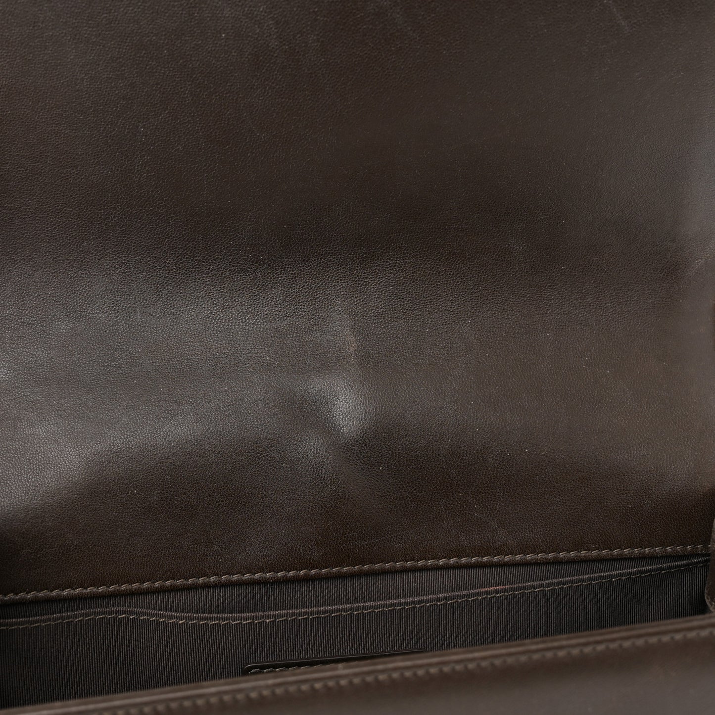 Calfskin Quilted Medium Boy Flap Dark Brown