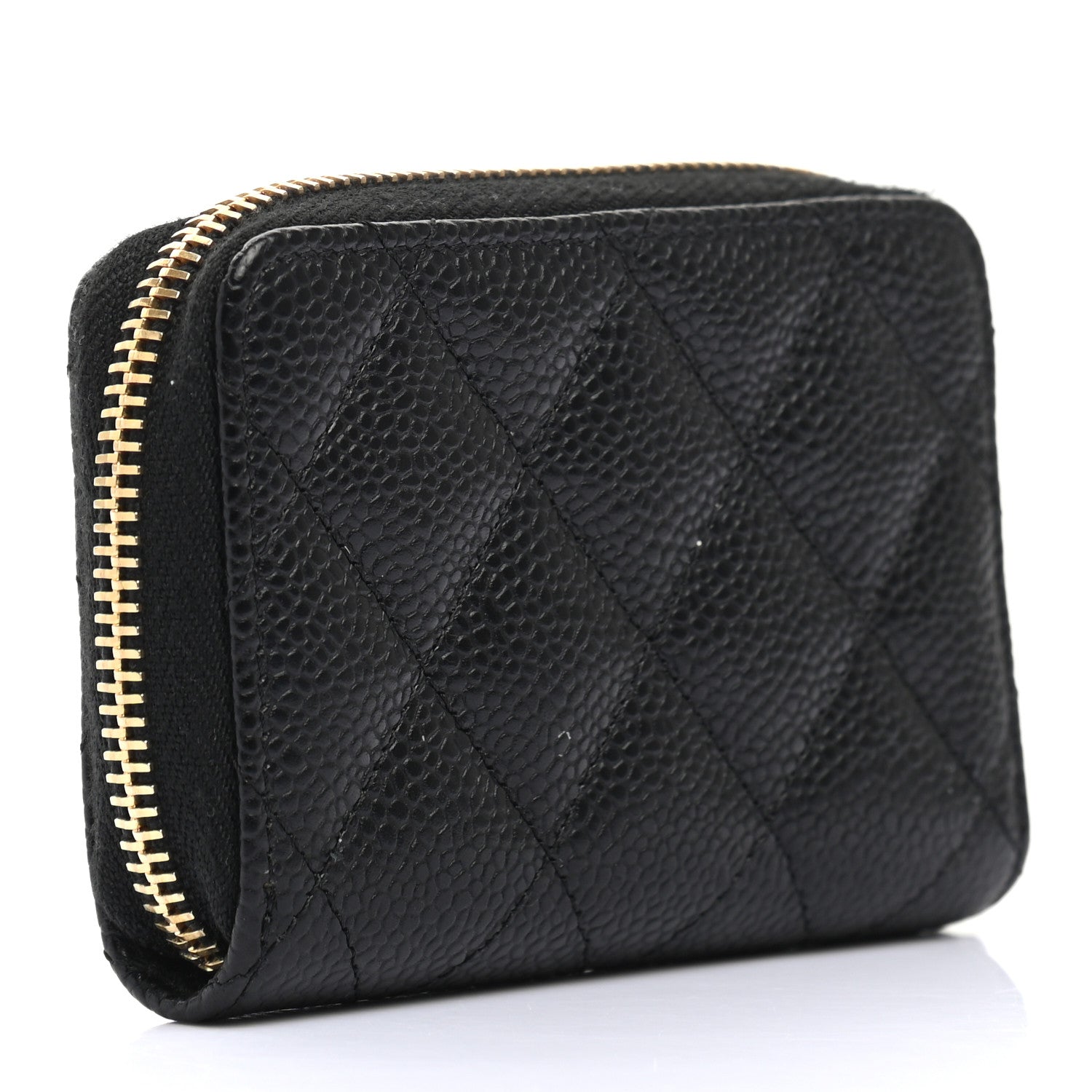 Chanel Caviar Quilted Zip Coin Purse Black 3 of 9