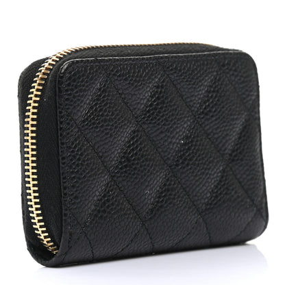 Chanel Caviar Quilted Zip Coin Purse Black 3 of 9