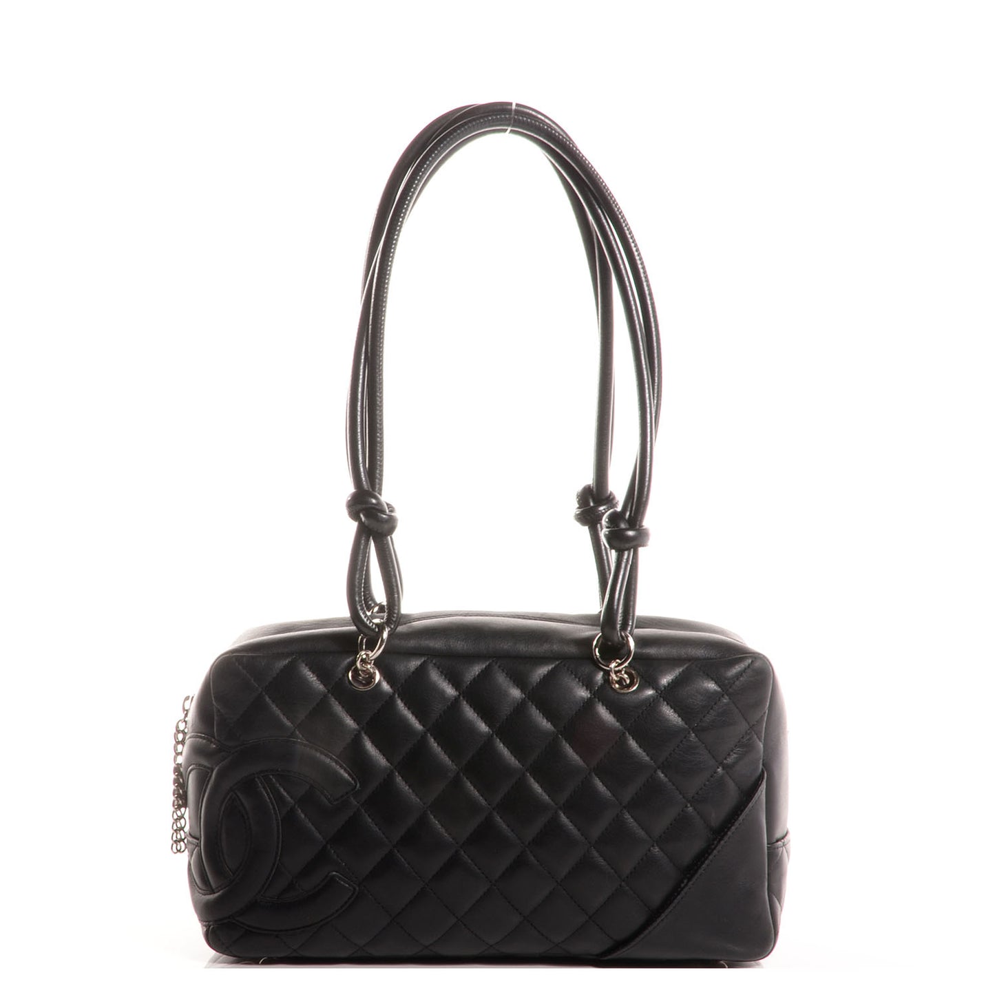 Calfskin Quilted Large Cambon Bowler Black