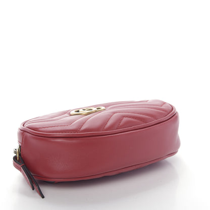 Gucci Calfskin Matelasse GG Marmont Belt Bag 95 38 Hibiscus Red 4 of 13