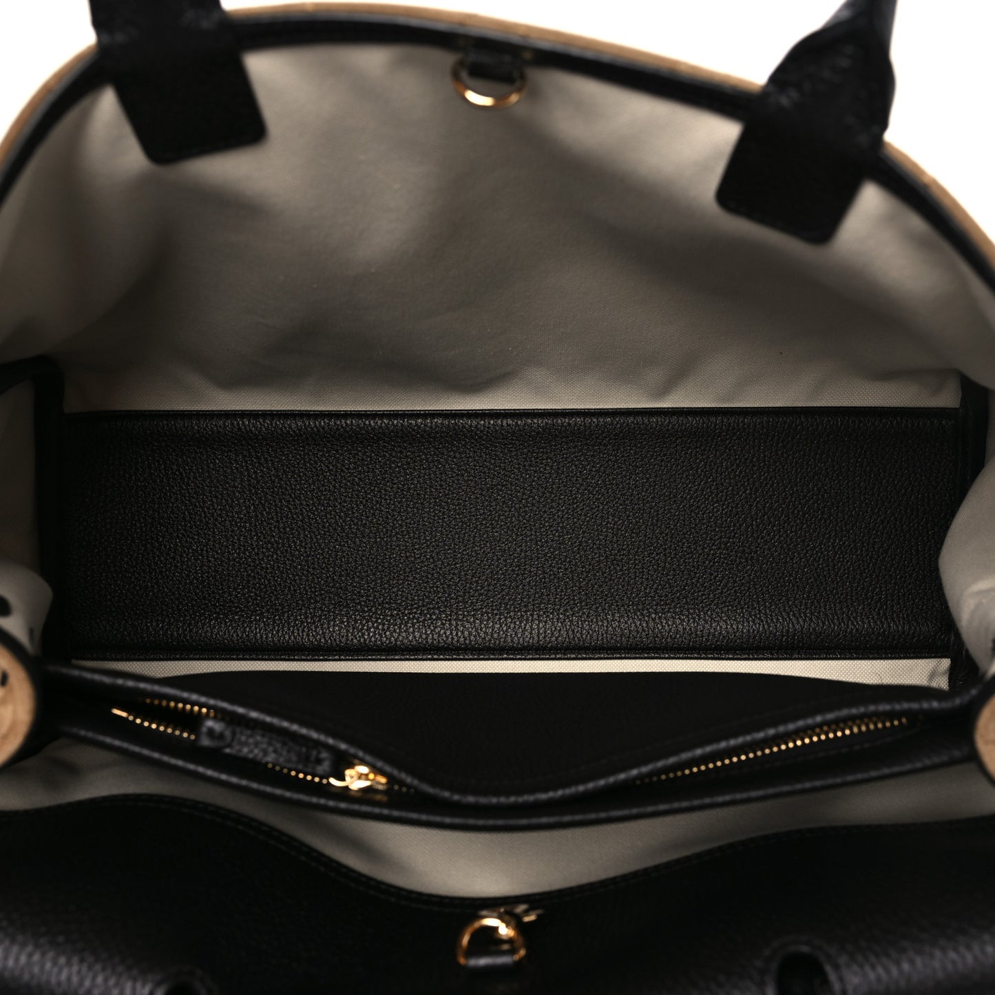 Grained Calfskin Suede Urban Essentials Large Shopping Bag Dark Beige Black Dark Beige Black