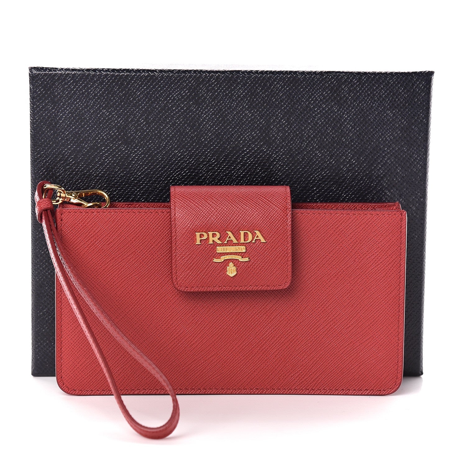 Prada Saffiano Metal Wristlet iPhone Case Fuoco 8 of 8