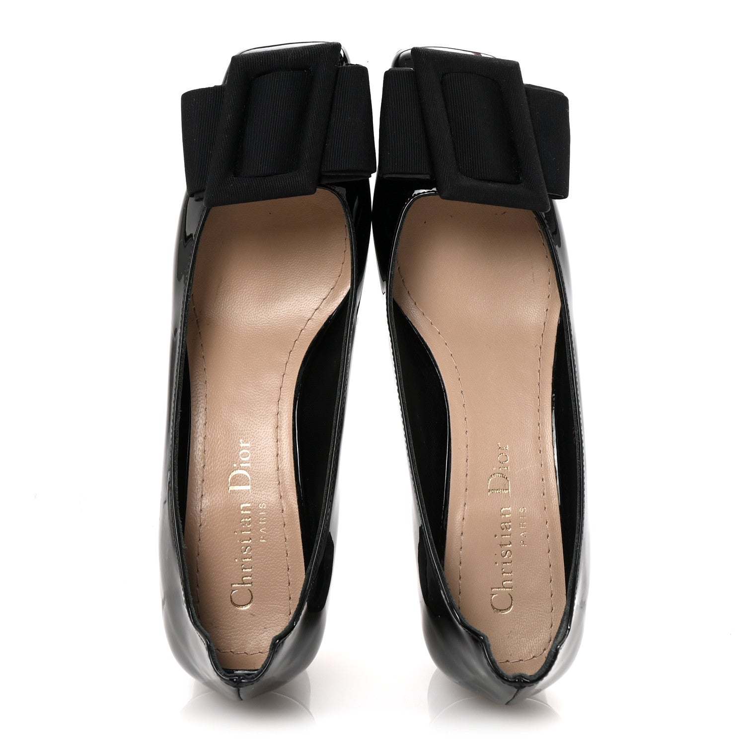 Christian Dior Patent Grosgrain Bow Idylle 35mm Pumps 36 Black 2 of 10