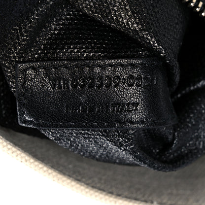 Saint Laurent Linen Calfskin Rive Gauche North South Tote White Black 7 of 9